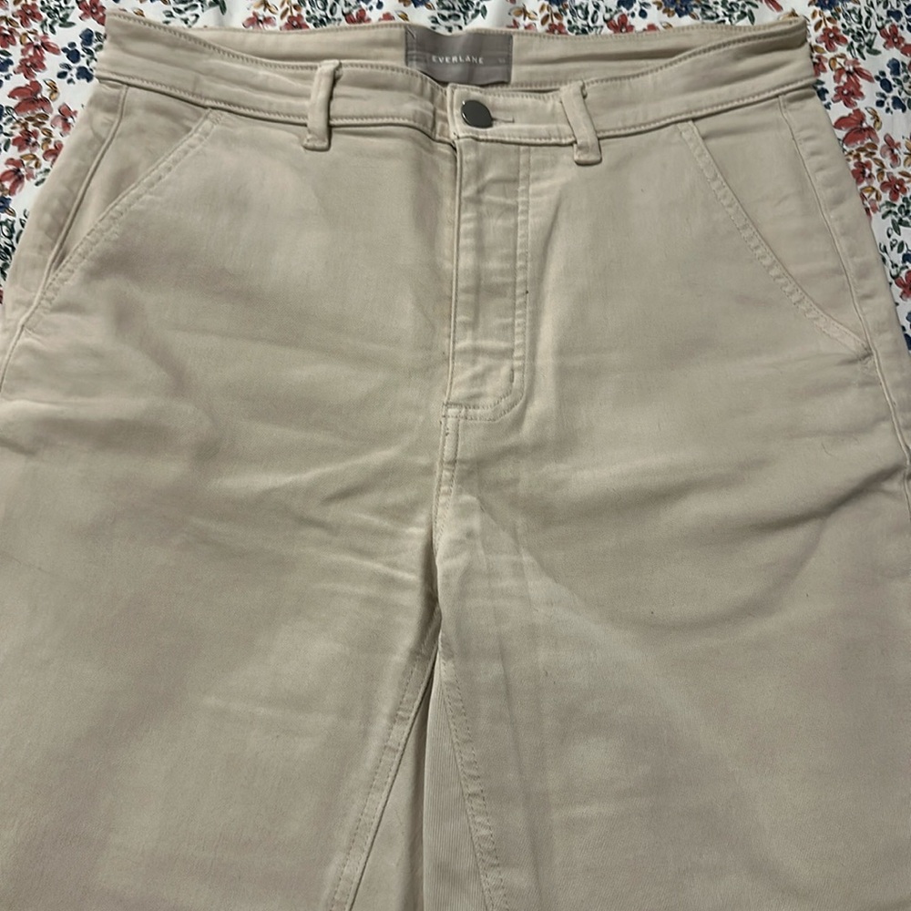 Everlane Woman Cream Wide-Leg Jean, size 10